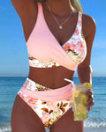 Mariana │ Bikini con estampado floral contrastante y abertura