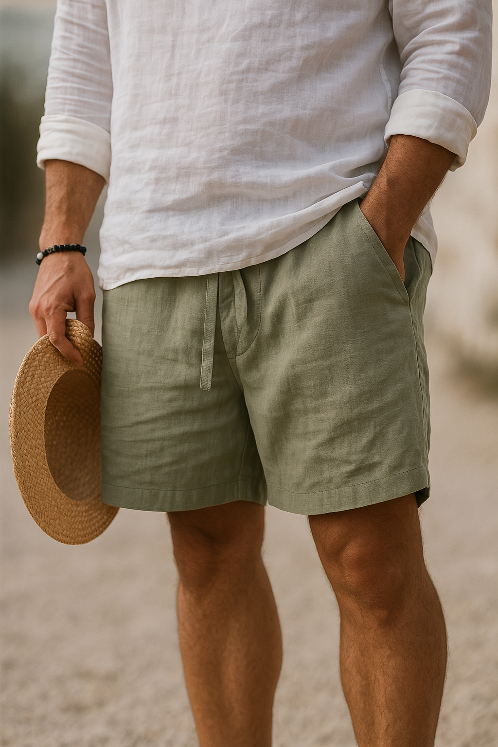 Lenoir | Shorts elegantes de lino con cintura elástica