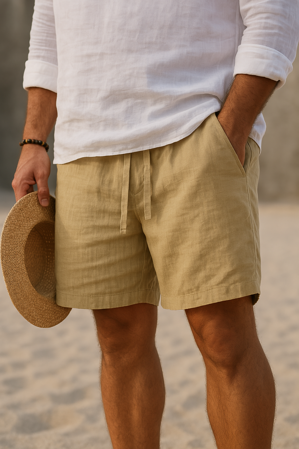 Lenoir | Shorts elegantes de lino con cintura elástica