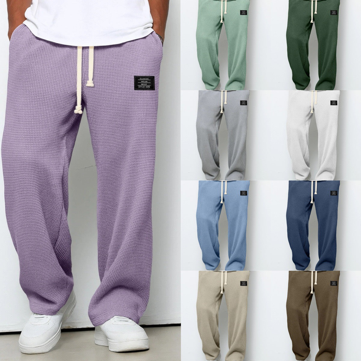 Lorenzo | Pantalón amplio con textura de panal de abeja