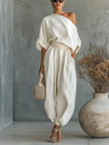 Eleonora - Conjunto elegante de dos piezas con un solo hombro