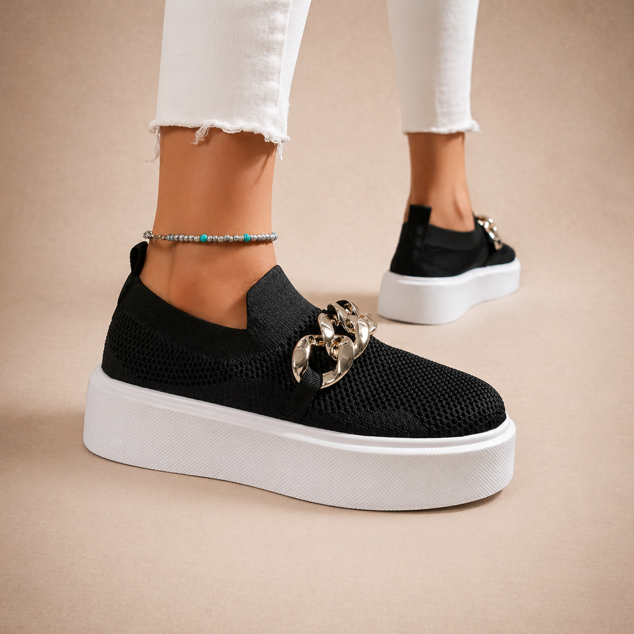 Maria | Zapatos con cadena De Metal