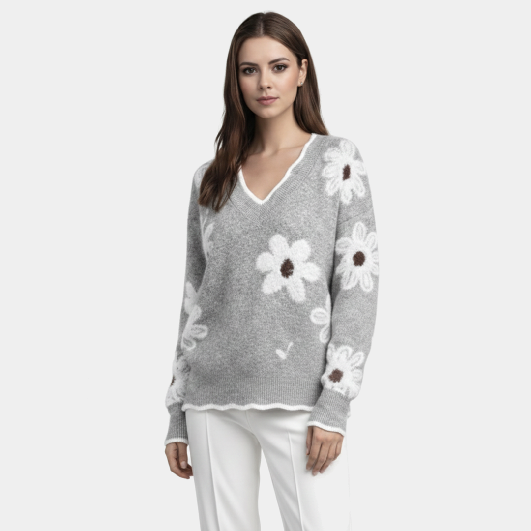 Thea | Jersey de mujer con flores blancas