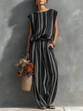 Alessia | Conjunto elegante de dos piezas a rayas